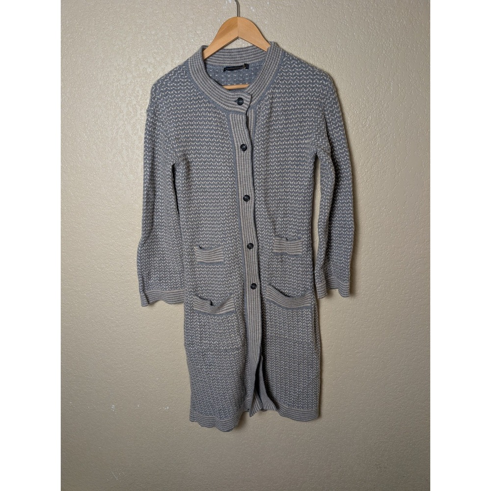 Piazza Semione Grey Knit Wool Cashmere Blend Cardigan Size 40-Small
